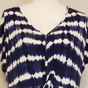 By Artisan Tie Dyed Blue/White Maxi Dress Sz XL